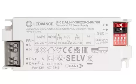 Ledvance DALI-P-30/220-240/700 LED Meghajtó – 30W, DALI-2, Állítható áramerősség (4058075845367)