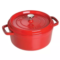 Staub kerek öntöttvas cocotte, 24 cm, cseresznyepiros