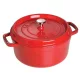Staub kerek öntöttvas cocotte, 24 cm, cseresznyepiros