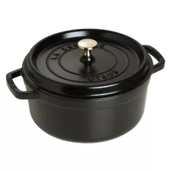 Staub kerek öntöttvas cocotte, 24 cm, matt fekete