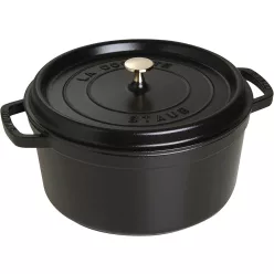 Staub kerek öntöttvas cocotte, 28 cm, matt fekete