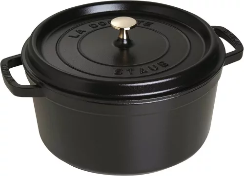 Staub kerek öntöttvas cocotte, 28 cm, matt fekete