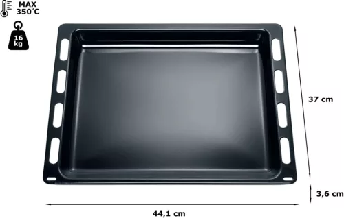 Bosch univerzális antracit zománcozott sütőtepsi, 442 x 370 mm, kiöntőéllel