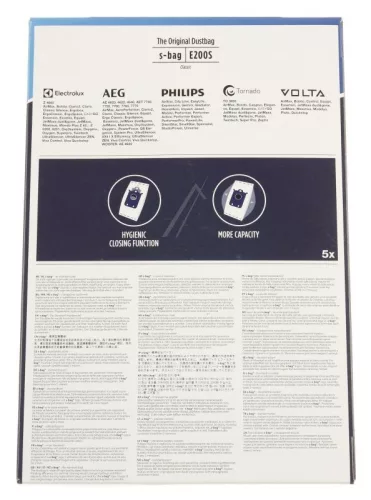 Electrolux s-bag Classic E200S papír porzsák ötdarabos csomagban