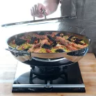 Demeyere paella serpenyő, 46 cm átmérő, rozsdamentes acél