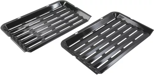 Bosch kétrészes zománcozott grillsütő tálca sütőhöz, fekete