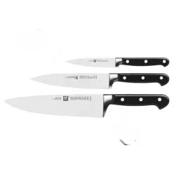 ZWILLING Professional "S" Késkészlet – 3 részes, Kovácsolt acél – Séf-, Hús- és Tűzdelőkés (35602-000)