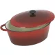 Crealys Grand Chef ovális öntöttvas cocotte, 6,5 liter, piros