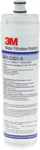Vízszűrő betét 3M Aqua-Pure-hoz – 1 mikronos, vízkőgátlóval – AP1 szériához (AP1-C301-S kompatibilis)
