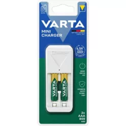 VARTA 57656201421 Mini Charger fehér akkumulátortöltő két NiMH cellával