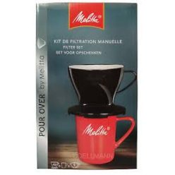 Melitta kávés bögre + felső szűrő standard 1x2 fekete