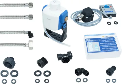 Telepítési Készlet BWT-hez – FLEX szűrőfejjel és Aquameterrel – water+more szűrőpatronokhoz (812323 kompatibilis)