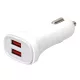 ERARD 728334 fényes fehér autós USB töltő szivargyújtó-aljzatba, két USB-A kimenettel
