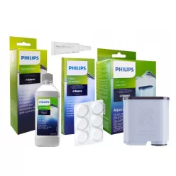   Philips Saeco kávégép karbantartó készlet (vízkőoldó, vízszűrő, tisztító tabletta, szilikonzsír)