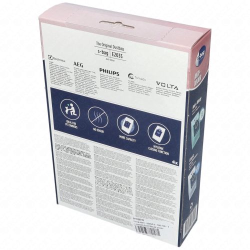 Porzsák ANTI-ODOUR S-BAG 4db-os (eredeti) ELECTROLUX porszívó pl: E203B