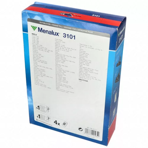 Menalux 3101 porzsák készlet négy zsákkal és két szűrővel Miele gépekhez