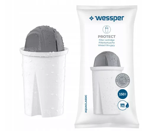 Wessper AquaClassic Protect Vízszűrő Patron - Kemény Vízhez - Classic Típusú Kancsókhoz (WES002-protect kompatibilis)