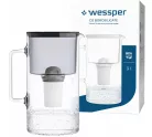 Wessper D2 Borosilicate Üveg Vízszűrő Kancsó - 3L - Fekete + AquaClassic Szűrőbetét
