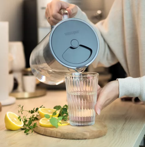 Wessper D2 Borosilicate Üveg Vízszűrő Kancsó - 3L - Fekete + AquaClassic Szűrőbetét