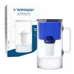   Wessper D2 Borosilicate Üveg Vízszűrő Kancsó - 3L - AquaClassic Szűrővel