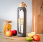 Wessper ActiveMax Crystalline Motivációs Üvegpalack Szilikon Tokkal - 1 liter - Szürke (WES051)