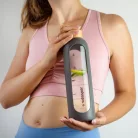 Wessper ActiveMax Crystalline Motivációs Üvegpalack Szilikon Tokkal - 1 liter - Szürke (WES051)