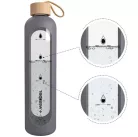 Wessper ActiveMax Crystalline Motivációs Üvegpalack Szilikon Tokkal - 1 liter - Szürke (WES051)