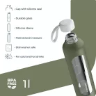 Wessper Activemax Crystalline Motivációs Üvegpalack - 1 literes - Olíva zöld