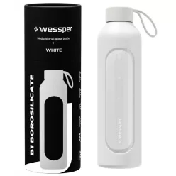   Wessper B1 Borosilicate Motivációs Üvegpalack - 1 l - Szilikon tokkal