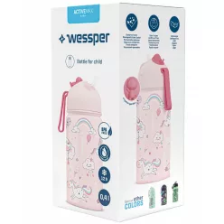   Wessper ActiveMax Kids Gyerek Kulacs Szívószállal - 410 ml - Unikornis (WES267-UNI)