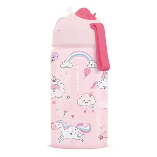 Wessper ActiveMax Kids Gyerek Kulacs Szívószállal - 410 ml - Unikornis (WES267-UNI)