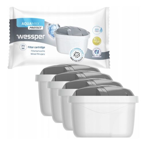 4 db Wessper AquaMax Protect vízszűrő patron (AQUAPHOR, WESSPER, BRITA MAXTRA PLUS + kompatibilis)