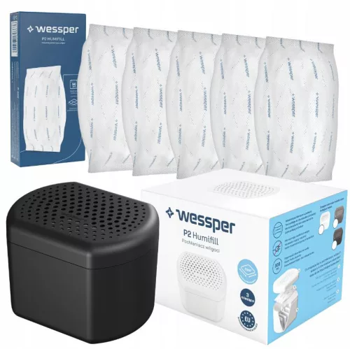 Wessper P2 Humifill Páramentesítő Készlet - 6x250g Utántöltővel - max. 20 m²-es helyiségekhez