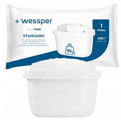 Wessper AquaMax üveg szűrőkancsó + ajándék vízszűrő