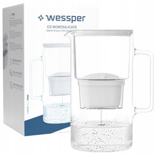 Wessper AquaMax üveg szűrőkancsó + ajándék vízszűrő