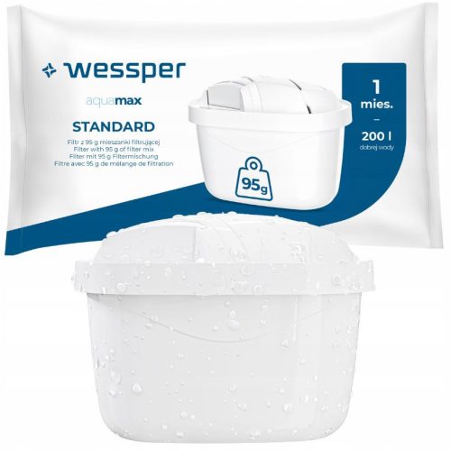 Wessper AquaMax üveg szűrőkancsó + ajándék vízszűrő