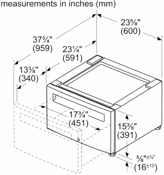 Bosch 17005338 mosógép fiókos emelő 3. kép