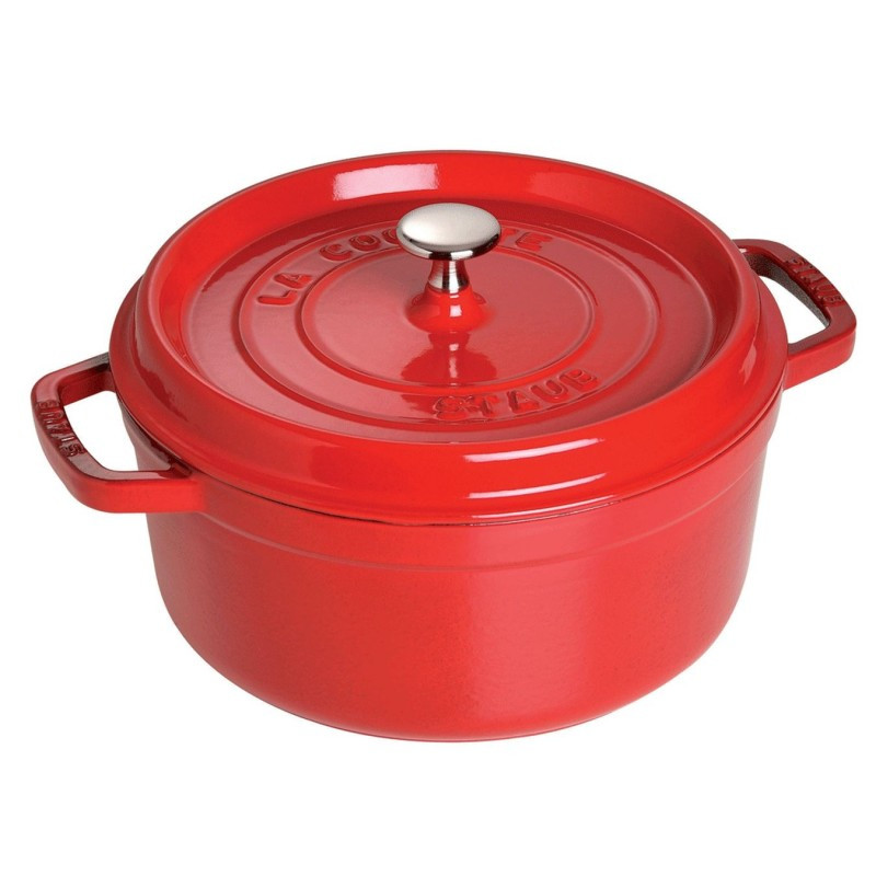 Staub kerek öntöttvas cocotte, 24 cm, cseresznyepiros