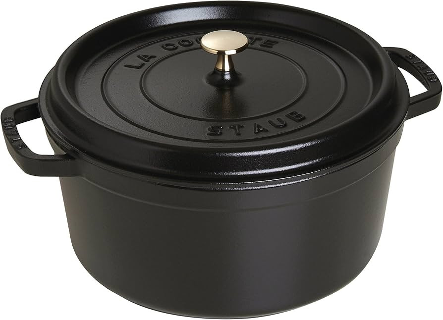 Staub kerek öntöttvas cocotte, 28 cm, matt fekete