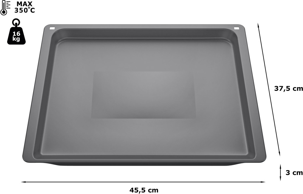 Bosch antracit zománcozott sütőtepsi, 455 x 375 x 30 mm