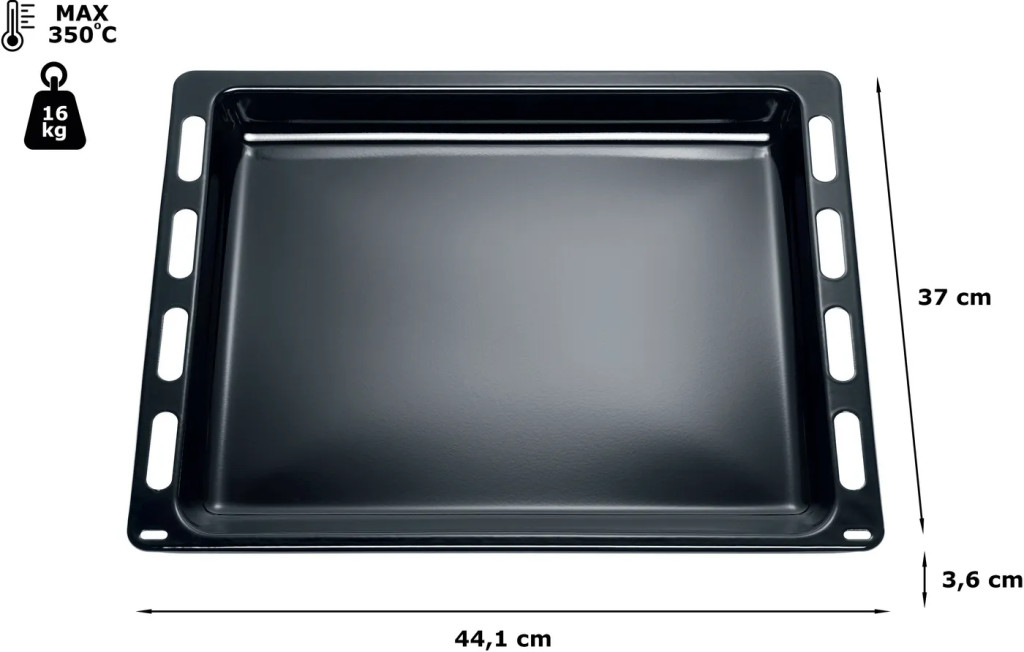 Bosch univerzális antracit zománcozott sütőtepsi, 442 x 370 mm, kiöntőéllel