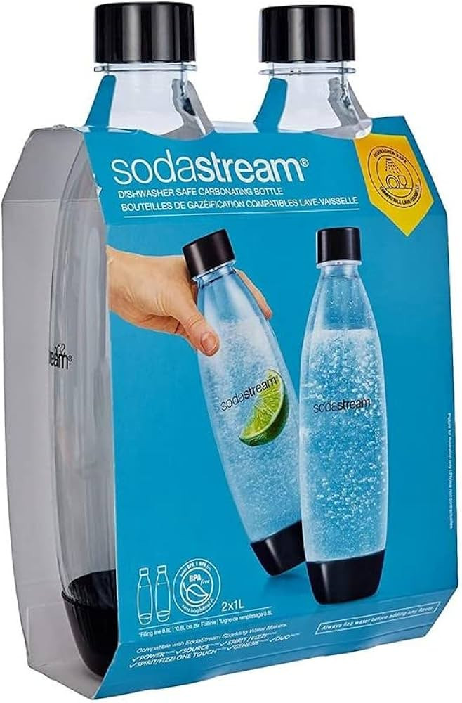SODASTREAM 1741260310 Fuse fekete szódagép palack duó csomag 2 x 1 liter