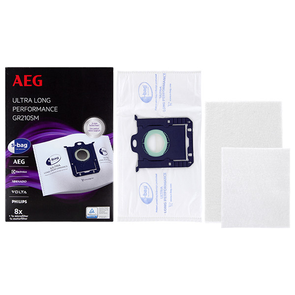 AEG s-bag Ultra Long Performance porzsákszett GR210SM, 8 zsák és 2 szűrő