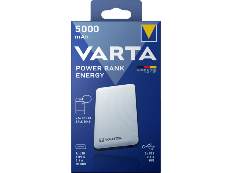 VARTA 5000 mAh power bank hordozható töltéshez