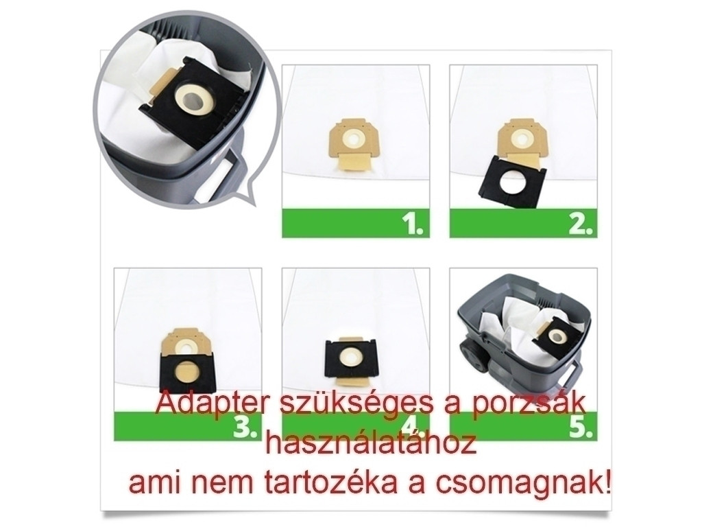 Micromax ipari porzsák Makita VC3511L és Kärcher NT 30/1 porszívóhoz