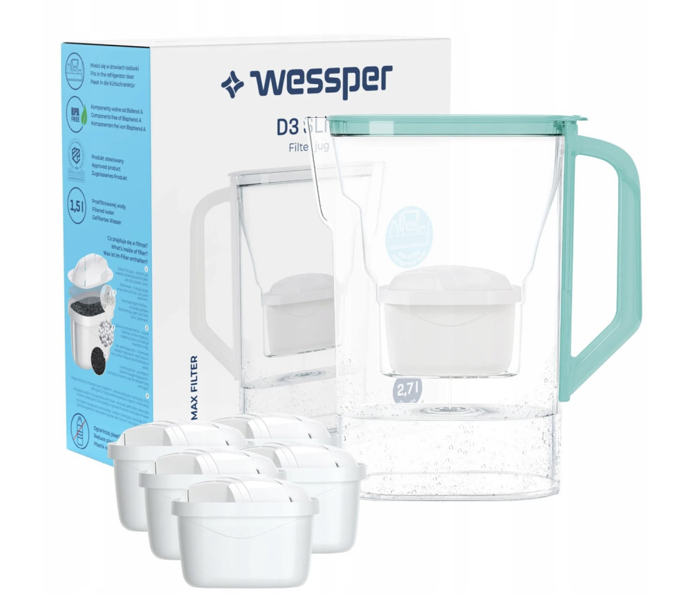 Wessper wes-set2 vízszűrő rendszer vízszűrő kancsó